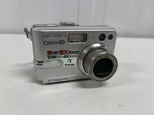 Pentax Optio 60 6MP 3x Optical Zoom Digital Camera Silver As Is (for Repair) - Picture 1 of 11
