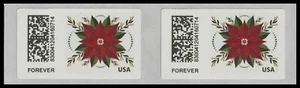 US CVP114 Holiday Joy Poinsettia Kiosk ATM F horz pair MNH 2024 - Picture 1 of 1