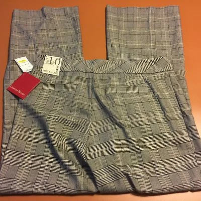 全新带标签 Focus 2000 女式裤子 10 码木乃伊控制面板灰色黑色格子 79 美元 — 第 1/4 张图片
