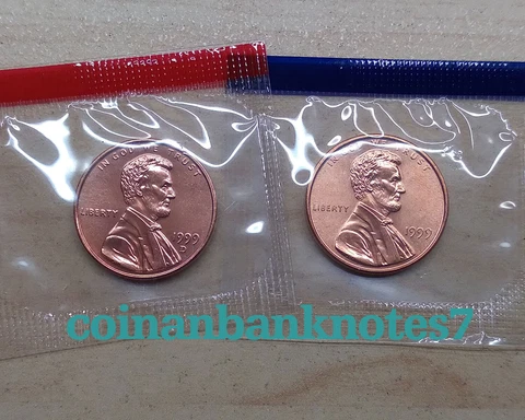 1999- D & P Lincoln Cent BU Set / Same Day Shipping! Cover