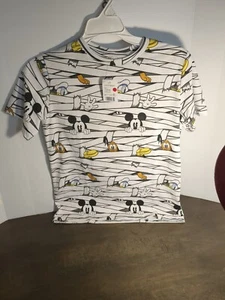 DisneyCrew Neck T Shirt Short Sleeve Halloween Mickey Graphics 10-12 Childs - Picture 1 of 9
