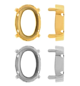 Ajustes de metal adecuados para cristales de piedras de lujo de forma ovalada * diferentes colores - Imagen 1 de 6