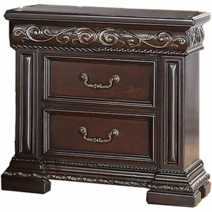 Best Master Furniture Africa 29" 2 Drawer Solid Wood Nightstand in Cherry - Picture 1 of 1