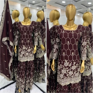Bollywood Salwar Kameez Ready To Wear Suits Pakistani Wedding Indian Party Dress - Picture 1 of 6