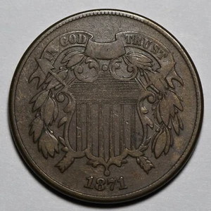 1871 2 cent piece with great eye appeal - Picture 1 of 2