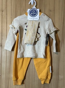 Life Is Good 3 Piece Set Shirt, Pants & Headband 18 Months Pumpkin Leaves Dog - Picture 1 of 8
