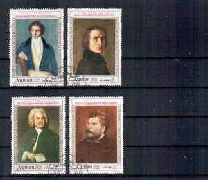 Ajman Michelnr 425 - 428 gestempelt (Musik: 40084) Komponisten - Bild 1 von 1