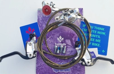 Formula - Juego de frenos de carreras R1R/R1 mangueras polacas plateadas con kevlar 77-137 cm rojo Foto 1 de 4