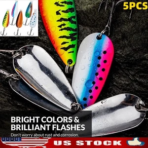 Barschköder Jigging Bait Tackle mit Drillinge Haken Hartmetall Spoon Angelköder - Bild 1 von 17