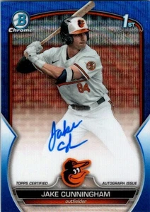 2023 Bowman 1st Chrome Draft #CDA-JCU Jake Cunningham /150 Blue Wave RC Auto O's - Picture 1 of 2
