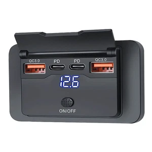 12V 24V Dual USB PD Cargador de Coche Rápido con Voltímetro Digital para Camión Barco - Imagen 1 de 21