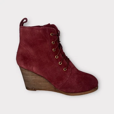 Botines de cuña con cordones de cuero borgoña Diba Blake 7,5 Foto 1 de 4