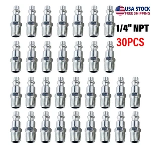-ARO 210 - Raccordi per tubi aria 1/4" NPT accoppiamento automatico stile A 30PCS US - Foto 1 di 12