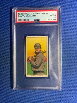 1910 T206 Sweet Caporal GAVVY CRAVATH Minneapolis PSA 2 - Image 1 of 2