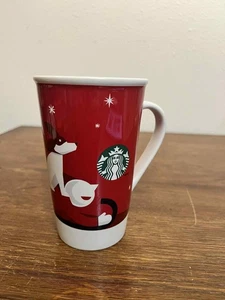 Starbucks Holiday 2011 Red Dog Tall Latte Mug 16 oz New Bone China Holiday Xmas - Bild 1 von 5