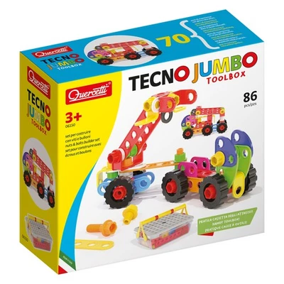 Quecertti Tecno Jumbo Toolbox Nuts & Bolts Building Construction Trucks Kids Toy - Image 1 of 4