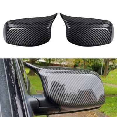 2X Mirror Cover Cap Carbon Fiber 51167078360 For BMW 5 Series E60 E61 528I 530I Foto 1 de 4