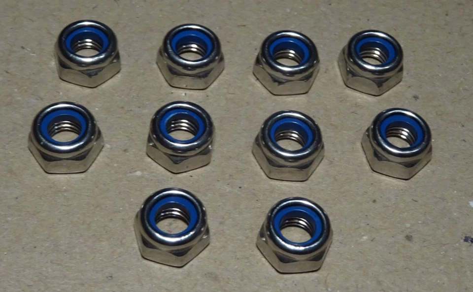 Edelstahl-Mutter, Hex-Einsatz-Selbstsichernde Nuts M6 Thread 10 Piece - Bild 1 von 1