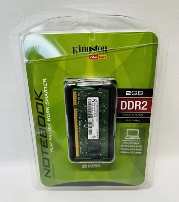 KINGSTON 2GB DDR2 NOTEBOOK MEMORY PC2-5300/667 MHz - Image 1 of 4
