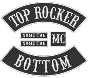 5 PIEZAS - Juego de chalecos completos bordados personalizados parche rockero parche para motociclistas (B) - Imagen 1 de 12