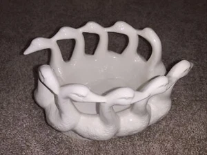 Weißer Schwan Porzellan Blumentopf Übertopf Indoor - Bild 1 von 7