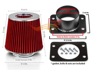 Filtro Cono ROJO + Kit Adaptador MAF de admisión de aire para LEXUS 90-94 LS400 SC400 4,0 L - Imagen 1 de 1
