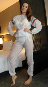 PVC Sweat Sauna Suit 2-piece White Semitransparent - Picture 1 of 2