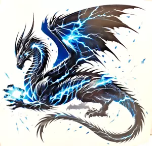 Thunder & Lightning Dragon Vinyl Decal Sticker 5.75" x 5.75" - Picture 1 of 4