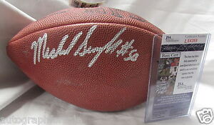 Mike Singletary signed autograph autographed Wilson NFL game model football JSA