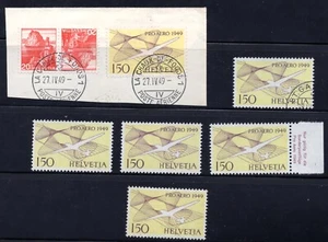 SWITZERLAND 1949 SC. # C45 FOUR MINT NEVER HINGED AND TWO USED - Picture 1 of 1