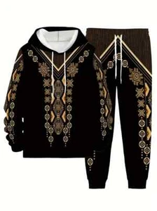 Men's Hoodies+Pants Autumn Winter PARIS Sweatshirt Sweatpants Fashion BIG 5XL - Picture 1 of 5