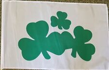 Shamrock Flag 18" sleeved Irish Ireland Dublin Belfast Erin Catholic St Patrick 