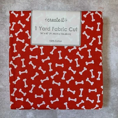 San Valentín Perro Mascota Cachorro Amor Huesos Precortado Patio Algodón Acolchado Rojo Blanco Tela Foto 1 de 2