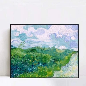 Framed Canvas Giclee Print Green Wheat Fields, Auvers, 1890 by Vincent Van Gogh - Picture 1 of 15