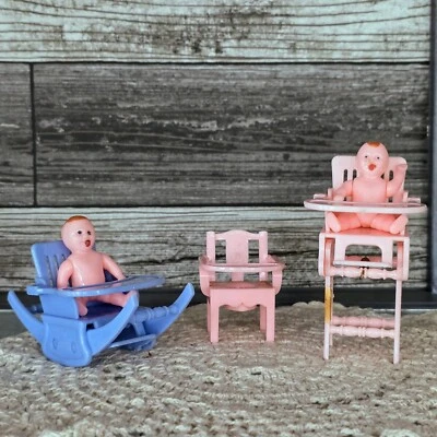 IDEAL Balancines para 2 Tronas 2 Celuloides Bebés RENWAL Silla para Orinar Años 40 Foto 1 de 4