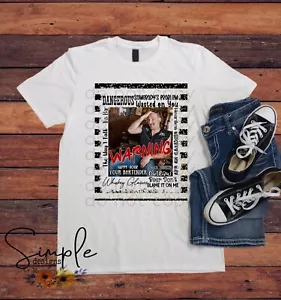 WARNUNG Morgan Wallen T-Shirt, Country-Musik-Texte, maßgeschneiderte bedruckte Grafik-T-Shirt - Bild 1 von 4