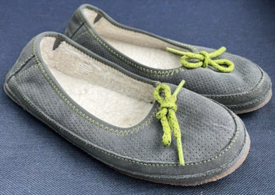 L.L. Bean Women's Wicked Good Shearling Moccasin Slippers Gray and Green 7.5 - Image 1 of 4