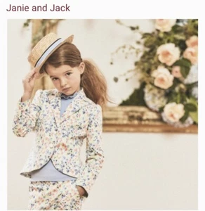 Janie & Jack Blazer Jacket Girl Pink Floral Easter 7 NWT New - Picture 1 of 4