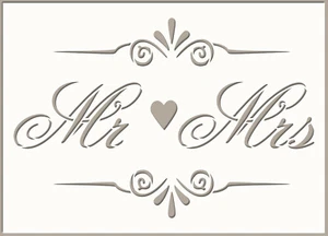 Mr & Mrs Schablone Vintage Hochzeitsfarbe Wandmöbel Kartenherstellung Handwerk QU7 - Bild 1 von 11