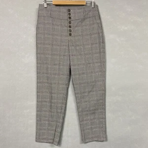 Joie Women’s Plaid Crop Trousers Slim Fit 12 Button Fly Dark Academia Preppy - Picture 1 of 22