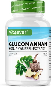 Glucomannan Konjak Wurzel - 240 Vegane Kapseln - Hochdosiert Mit 4200 Mg Je Tag - Bild 1 von 7