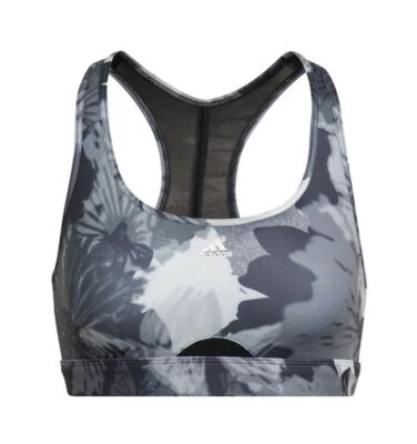 Adidas Women Powerreact Training Medium-Support Allover Print Bra Size SD-DD NWT - Image 1 of 4