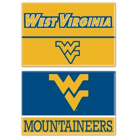 WEST VIRGINIA MOUNTAINEERS 2 PACK OF RECTANGLE MAGNETS 2"X3" OFFICIALLY LICENSED Cover