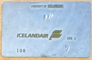 Placa de validación de billetes de avión Icelandair vintage - Imagen 1 de 2