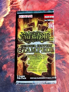 YuGiOh QUARTER CENTURY STAMPEDE 1ST EDITION BOOSTER PACK PREMIUM UK/CA PRINT - Bild 1 von 3