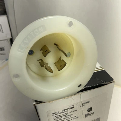 Entrada con brida Leviton 2465 Twist Lock 20A 347/600V 4 cables 4 polos 3Ph NUEVO Foto 1 de 4