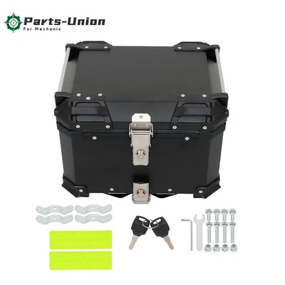 Motorcycle Top Case Tail Box 45L Aluminum Trunk Luggage Storage Rear Tour Box - Image 1 of 4