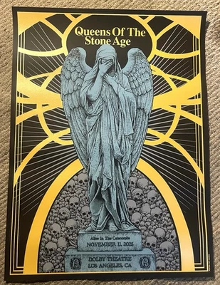 Queens Of The Stone Age OFFICIAL LOS ANGELES EVENT POSTER #128/250 Dolby Theatre - Image 1 of 4