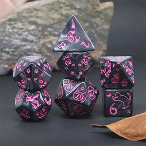 7 Pieces Complete Polyhedral DND Dice Set D3-D10 Spherical RPG Dice Set for Role - Picture 1 of 12