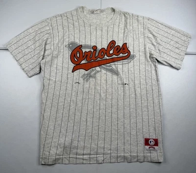 Camiseta deportiva de colección Nuez moscada Baltimore Orioles parche bordado hecha en EE. UU. a rayas L Foto 1 de 4